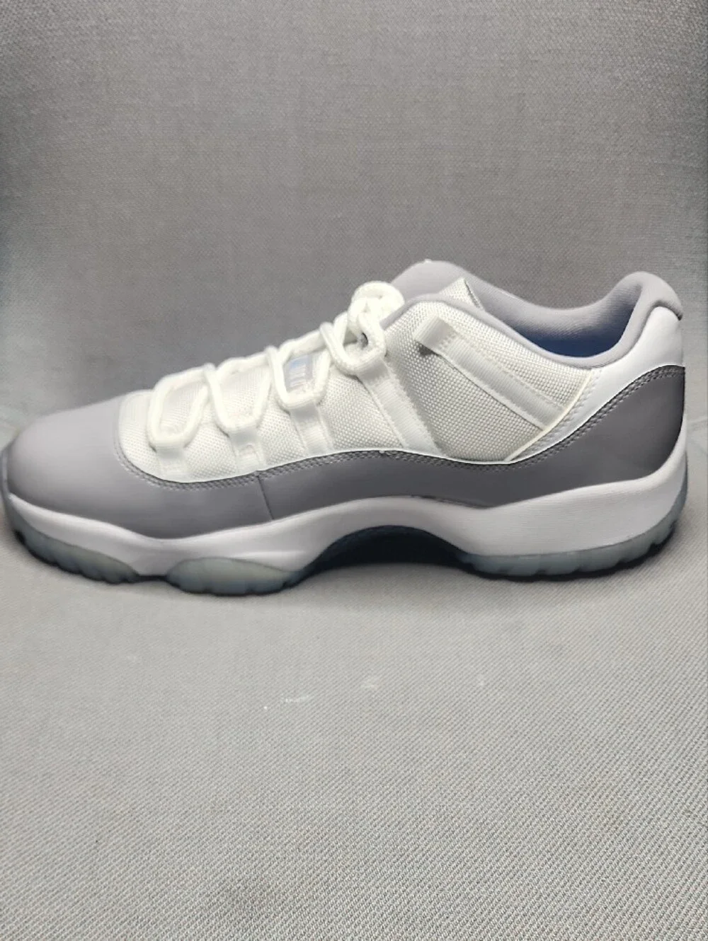 Men's Low-Top Athletic Sneakers - White & Gray 12s